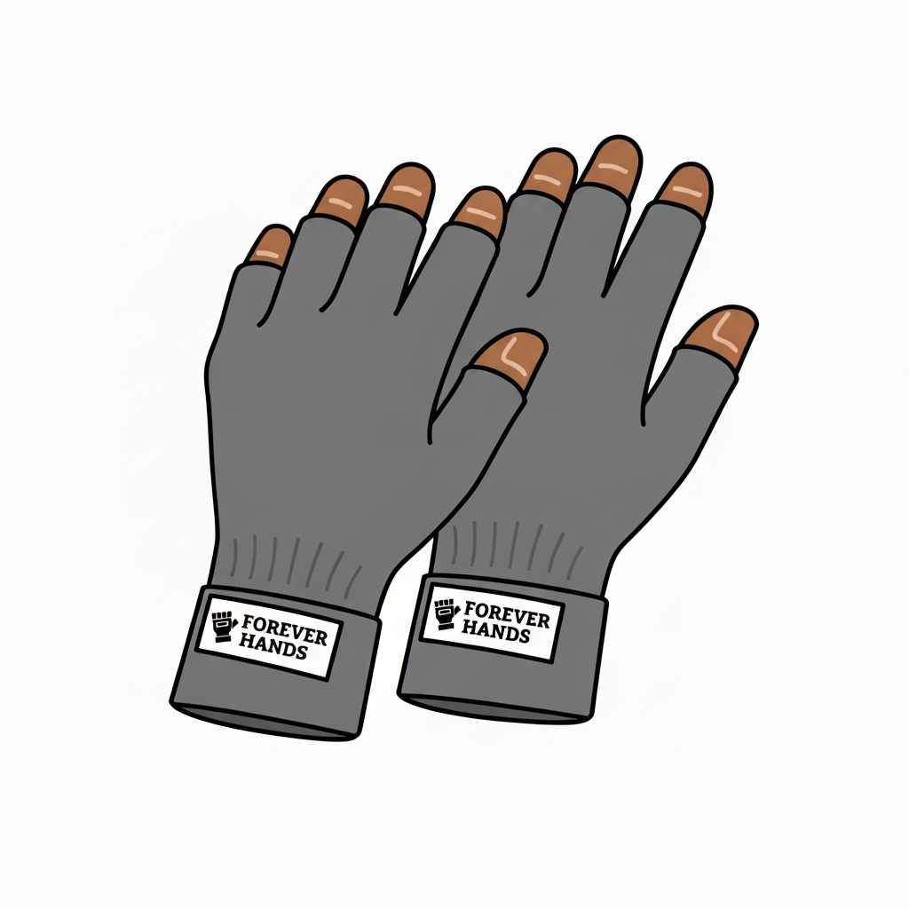 Grey Fingerless Compression Gloves